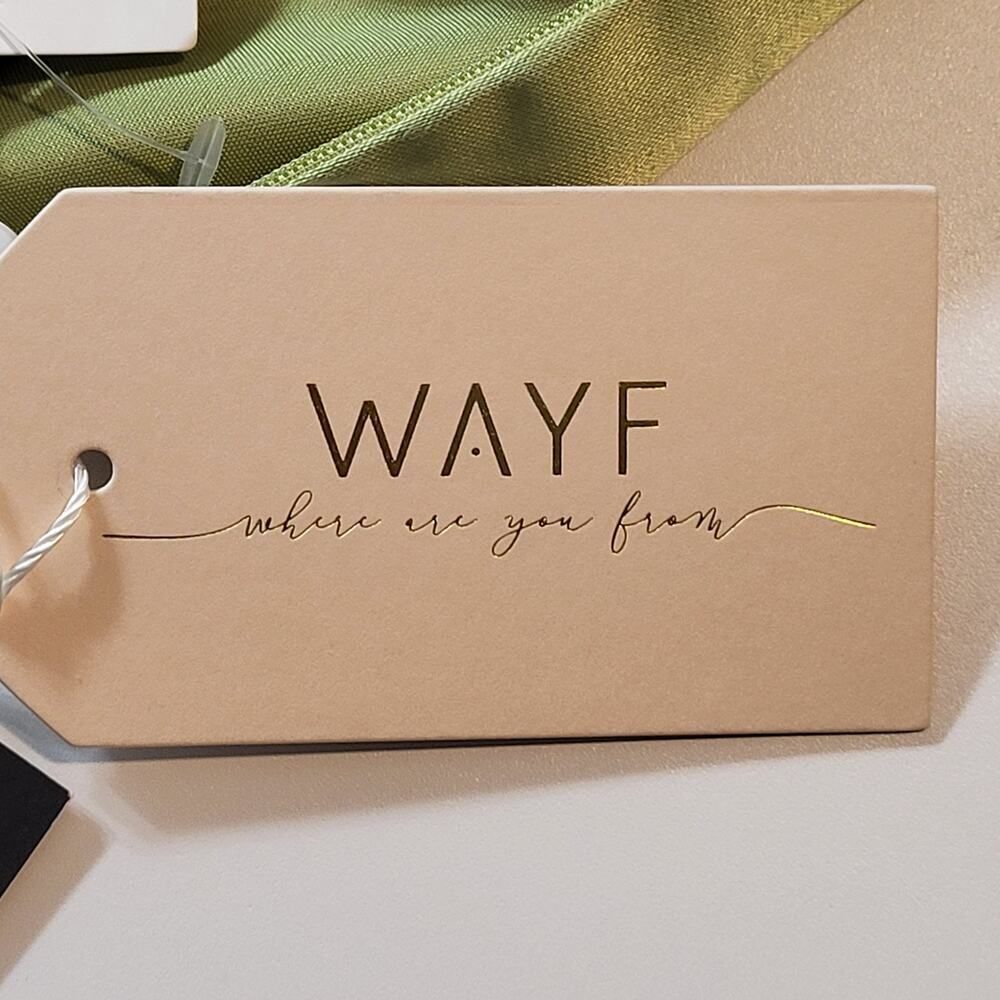 NEW WAYF Holiday Party Midi Dress Size Medium Green Silky Satin Imperfection* - Picture 11 of 12